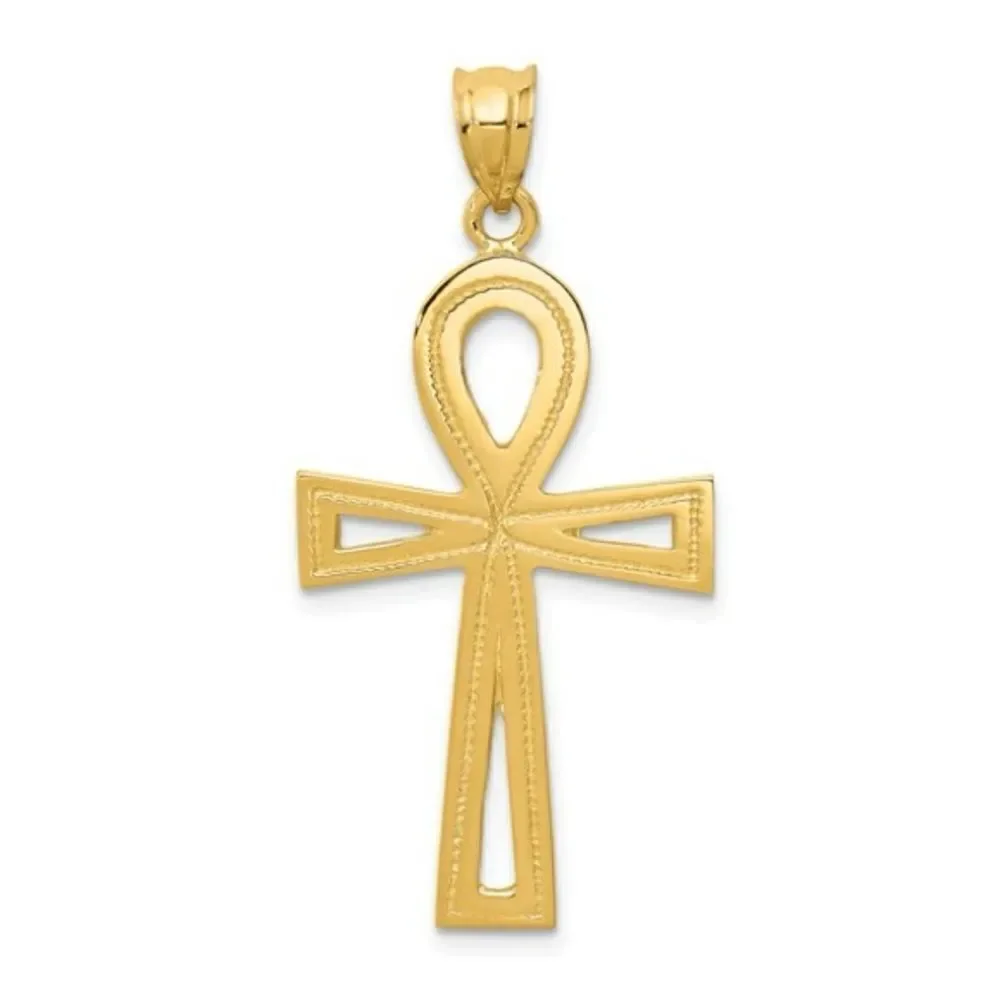 14k Gold Ankh or Egyptian Cross Pendant